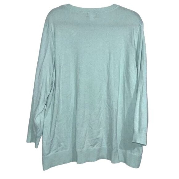 Basic Editions Plus Mint Green Pullover Sweater With Decorative Beading Size 2X - Picture 6 of 8